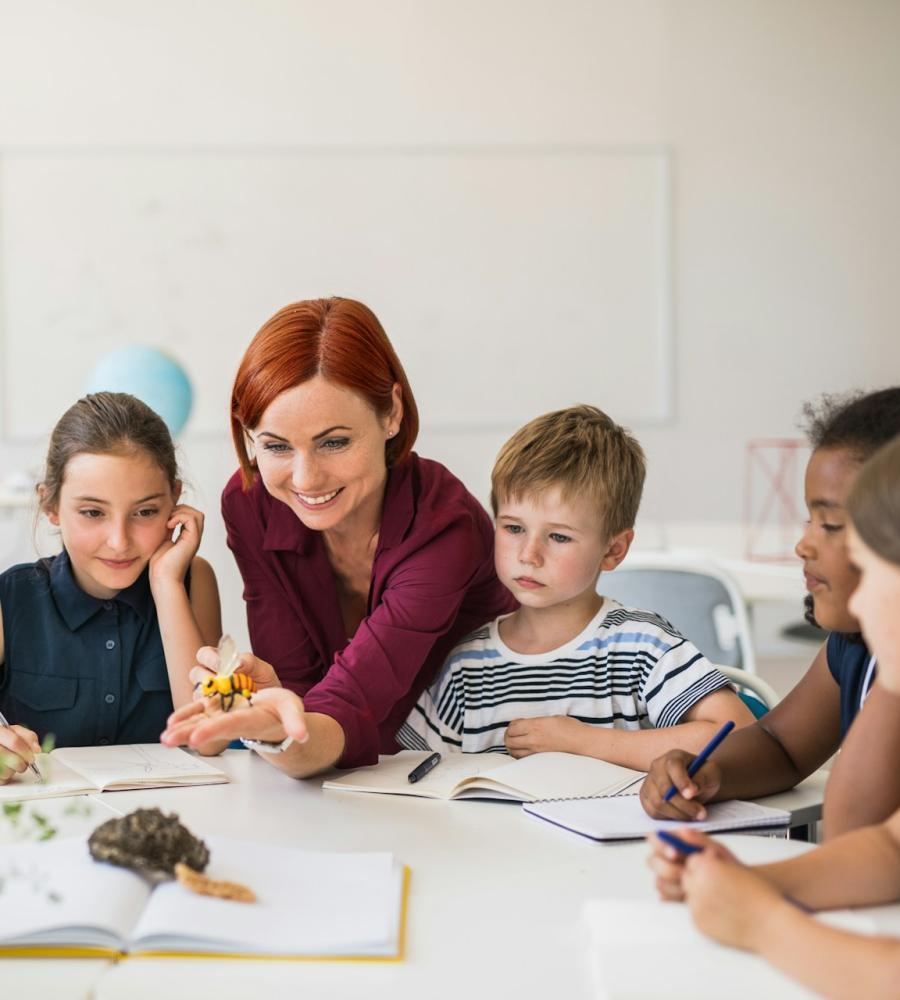 children with teacher