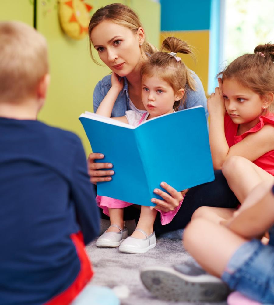 teacher with children